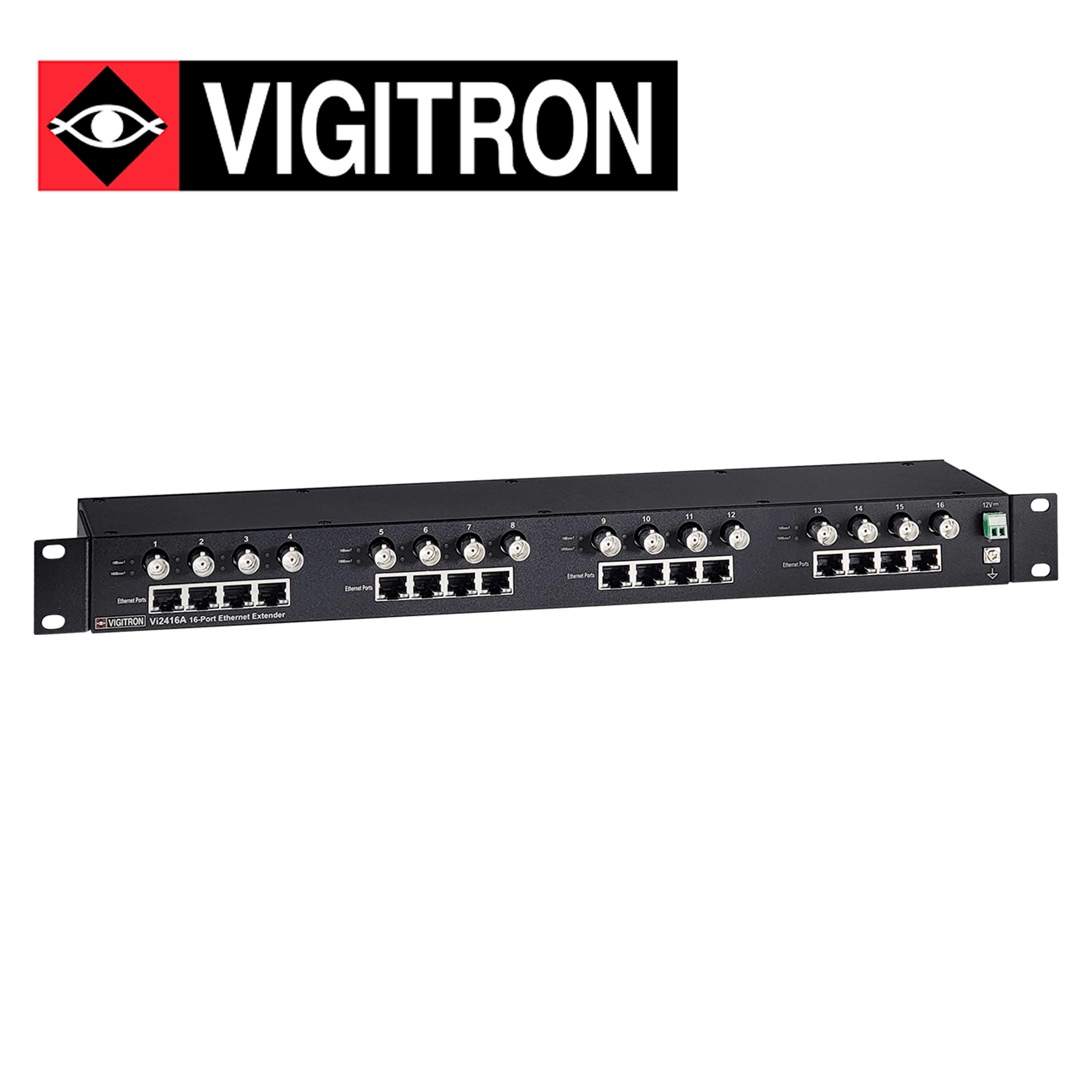EXTENSOR POE VIGITRON VI2408A 16 CANALES POR COAXIAL / DISTANCIA HASTA 1515 METROS POR CANAL / COMPATIBLE CON POE AF/AT/BT HASTA 74W / REQUIERE FUENTE ALIMENTACION EXTERNA 12V CC 2.5A MAX - Miniatura 3