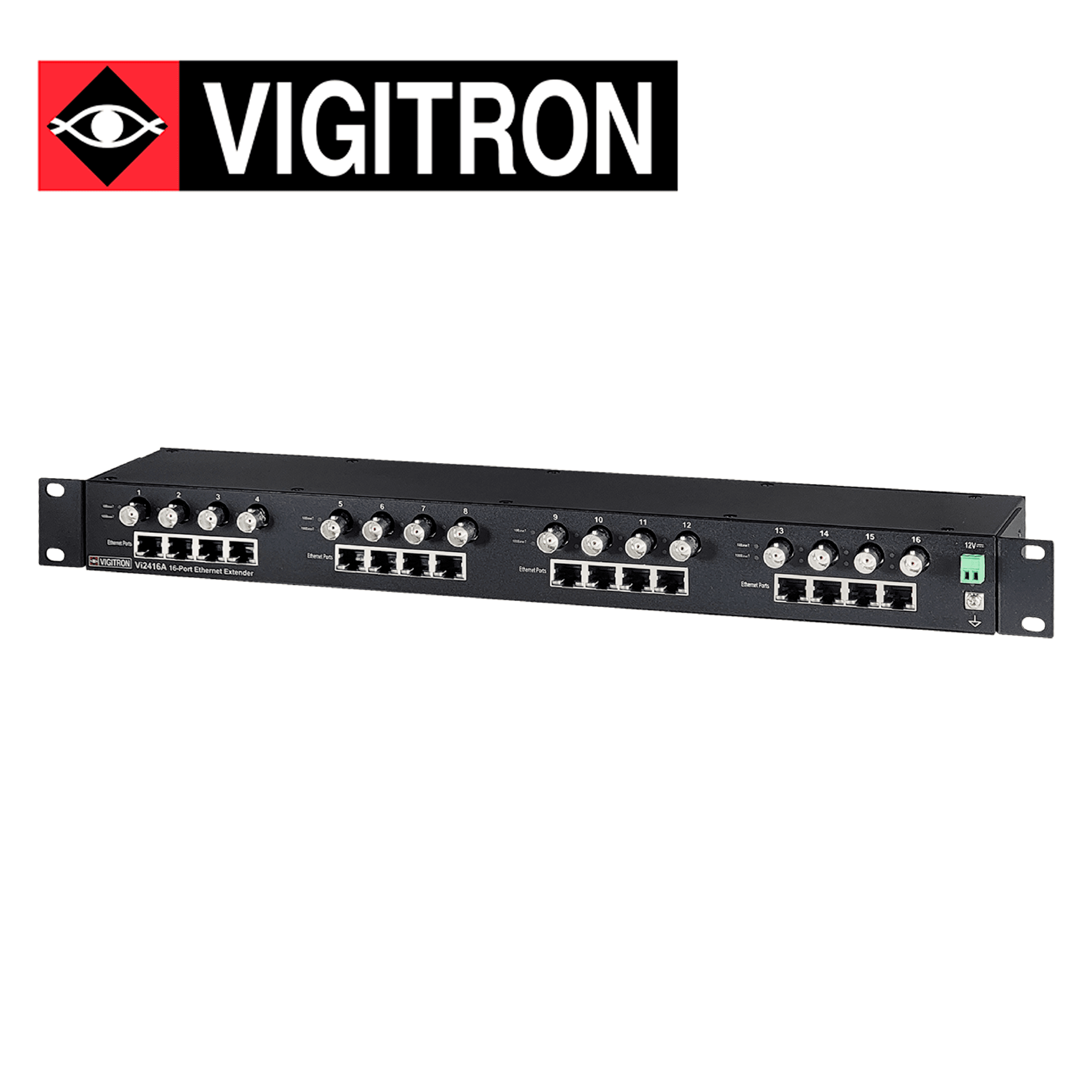 EXTENSOR POE VIGITRON VI2408A 16 CANALES POR COAXIAL / DISTANCIA HASTA 1515 METROS POR CANAL / COMPATIBLE CON POE AF/AT/BT HASTA 74W / REQUIERE FUENTE ALIMENTACION EXTERNA 12V CC 2.5A MAX - Miniatura 4