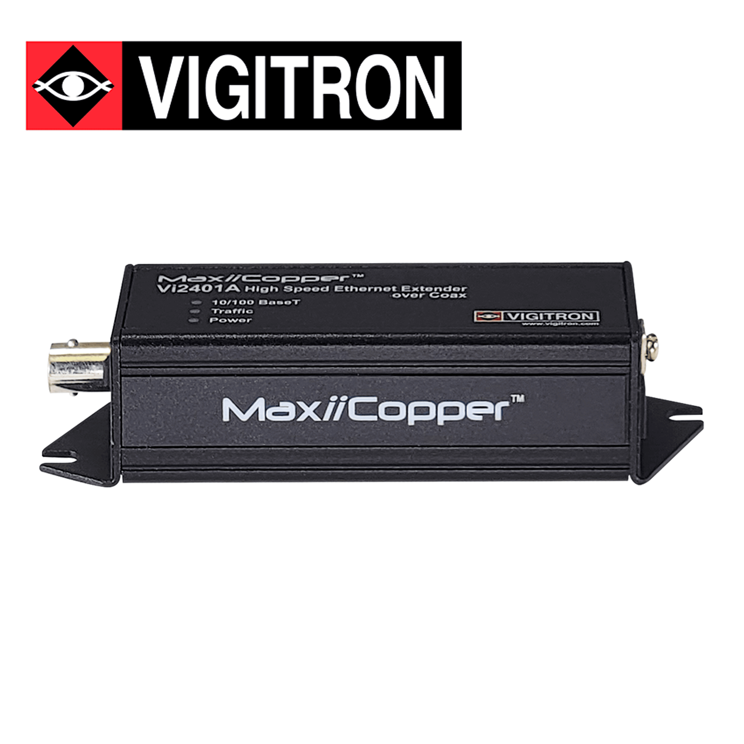 EXTENSOR POE VIGITRON VI2401A POR COAXIAL / DISTANCIA HASTA 1515 METROS / COMPATIBLE CON POE AF/AT / REQUIERE FUENTE ALIMENTACION EXTERNA 12V CC / 24V CA / 1.8 W POE CON FUENTE EXTERNA - Miniatura 2