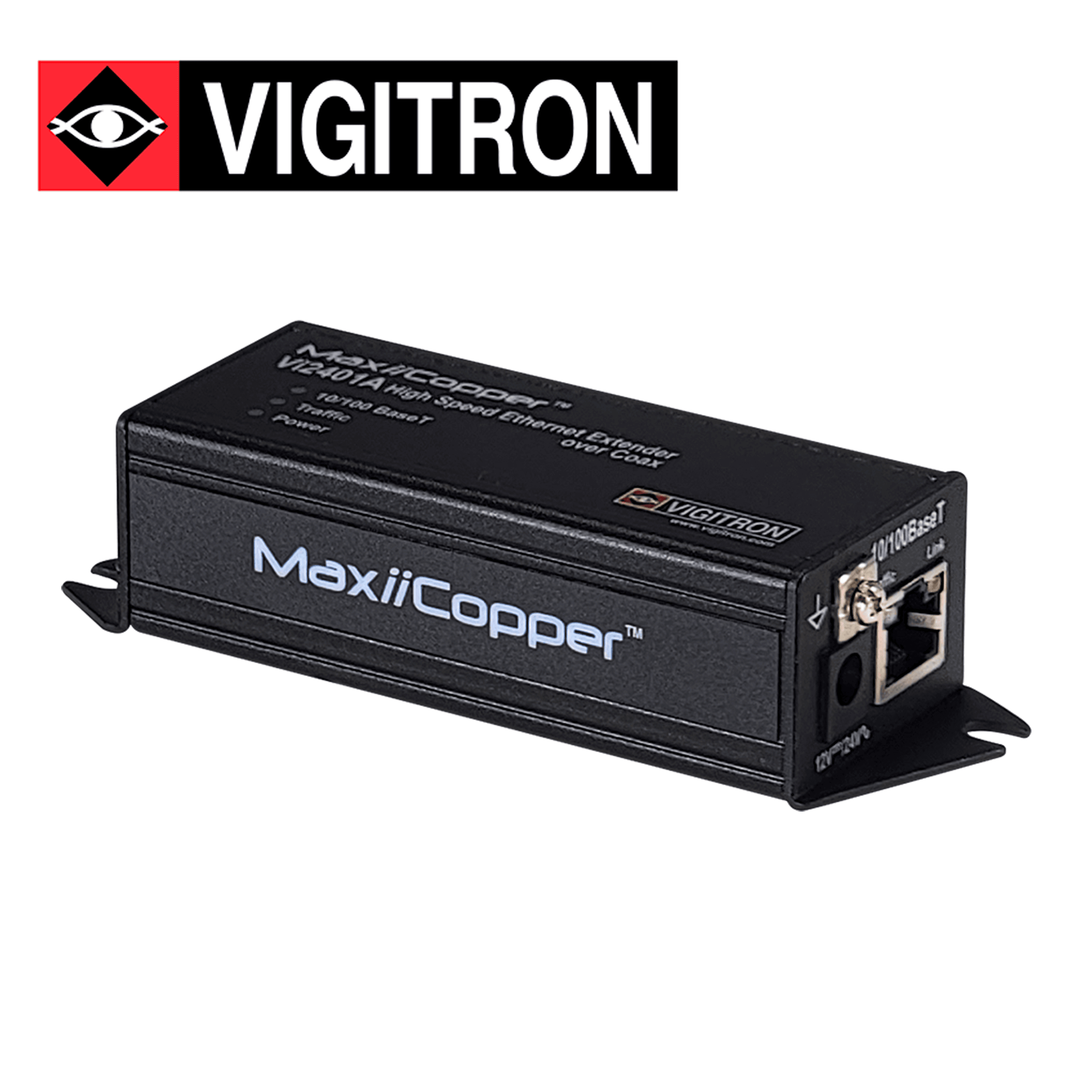 EXTENSOR POE VIGITRON VI2401A POR COAXIAL / DISTANCIA HASTA 1515 METROS / COMPATIBLE CON POE AF/AT / REQUIERE FUENTE ALIMENTACION EXTERNA 12V CC / 24V CA / 1.8 W POE CON FUENTE EXTERNA - Miniatura 3