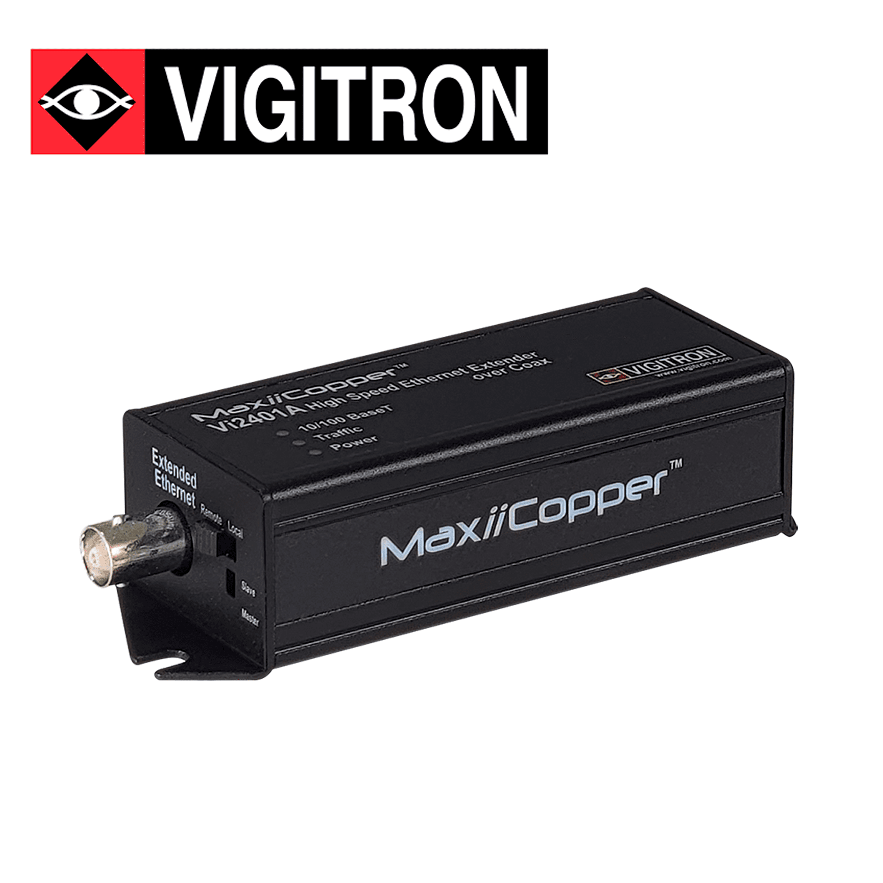 EXTENSOR POE VIGITRON VI2401A POR COAXIAL / DISTANCIA HASTA 1515 METROS / COMPATIBLE CON POE AF/AT / REQUIERE FUENTE ALIMENTACION EXTERNA 12V CC / 24V CA / 1.8 W POE CON FUENTE EXTERNA - Miniatura 4