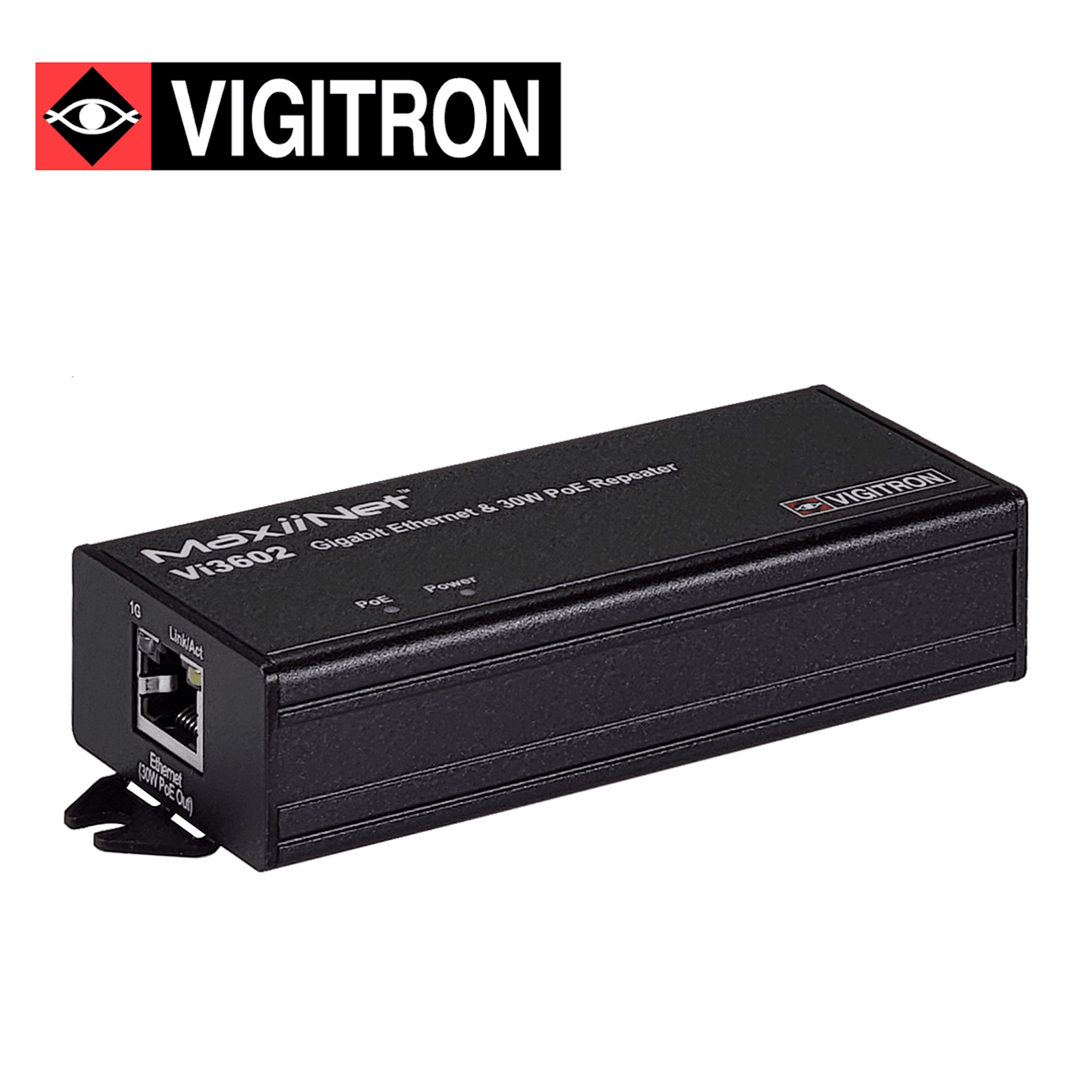 REPETIDOR POE VIGITRON  VI3602 / 10M/100M/1000M / EXTIENDE POE DE 30W HASTA 100 METROS / POE AF/AT - Miniatura 2