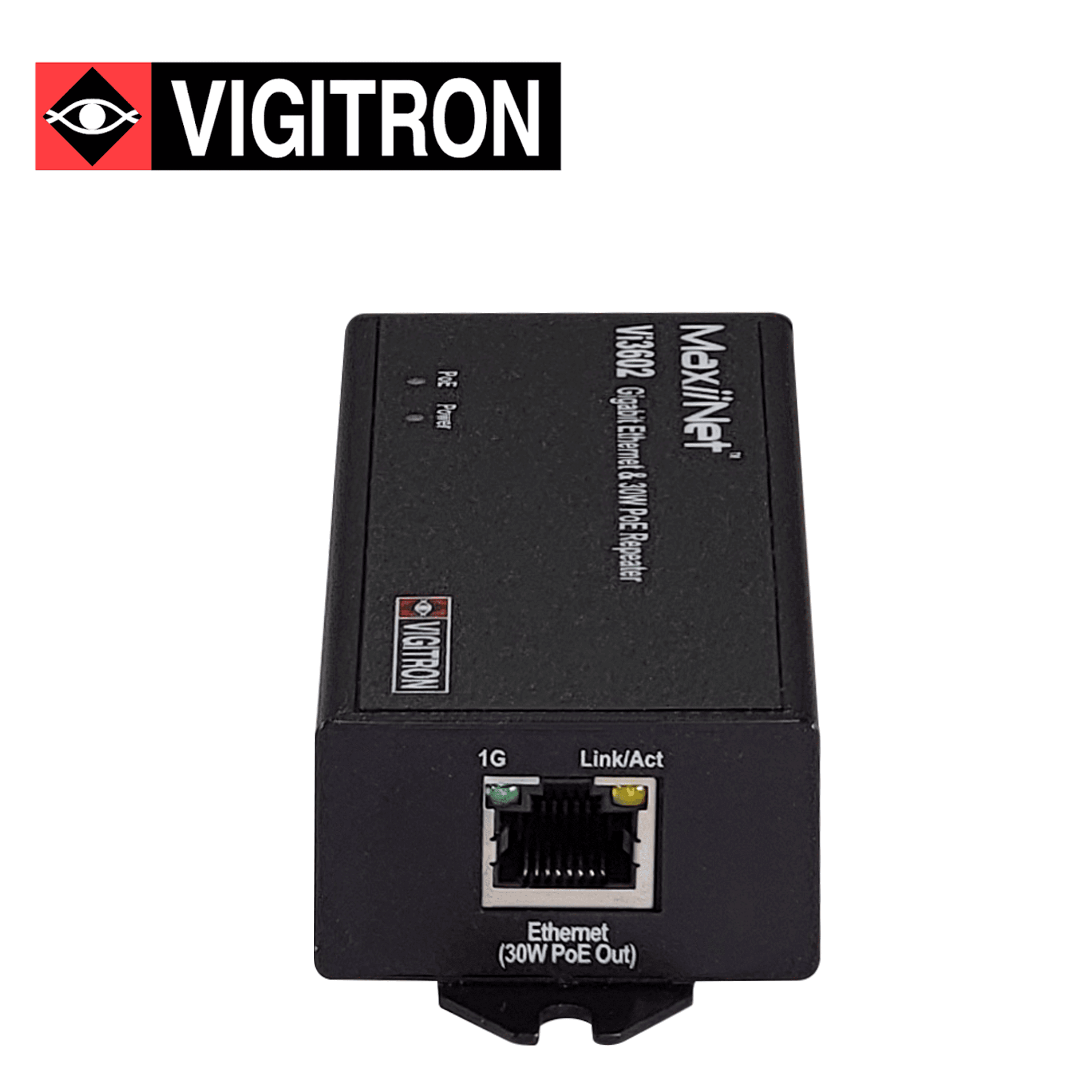 REPETIDOR POE VIGITRON  VI3602 / 10M/100M/1000M / EXTIENDE POE DE 30W HASTA 100 METROS / POE AF/AT - Miniatura 4
