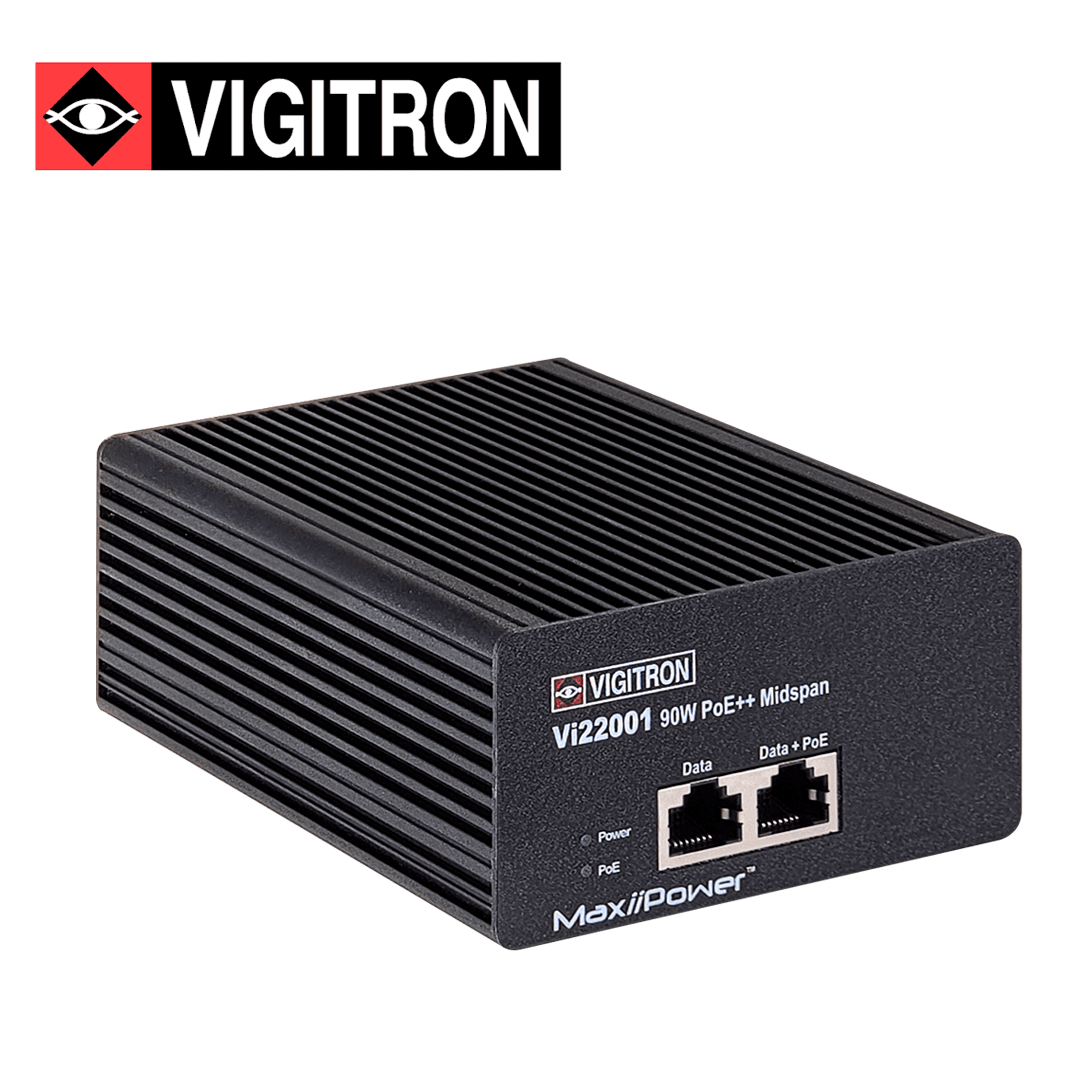 INYECTOR POE VIGITRON  VI22001 / 10M/100M/1000M / COMPATIBLE CON POE AF/AT / FUENTE ALIMENTACION ACTIVA INTEGRADA 90W - Miniatura 3