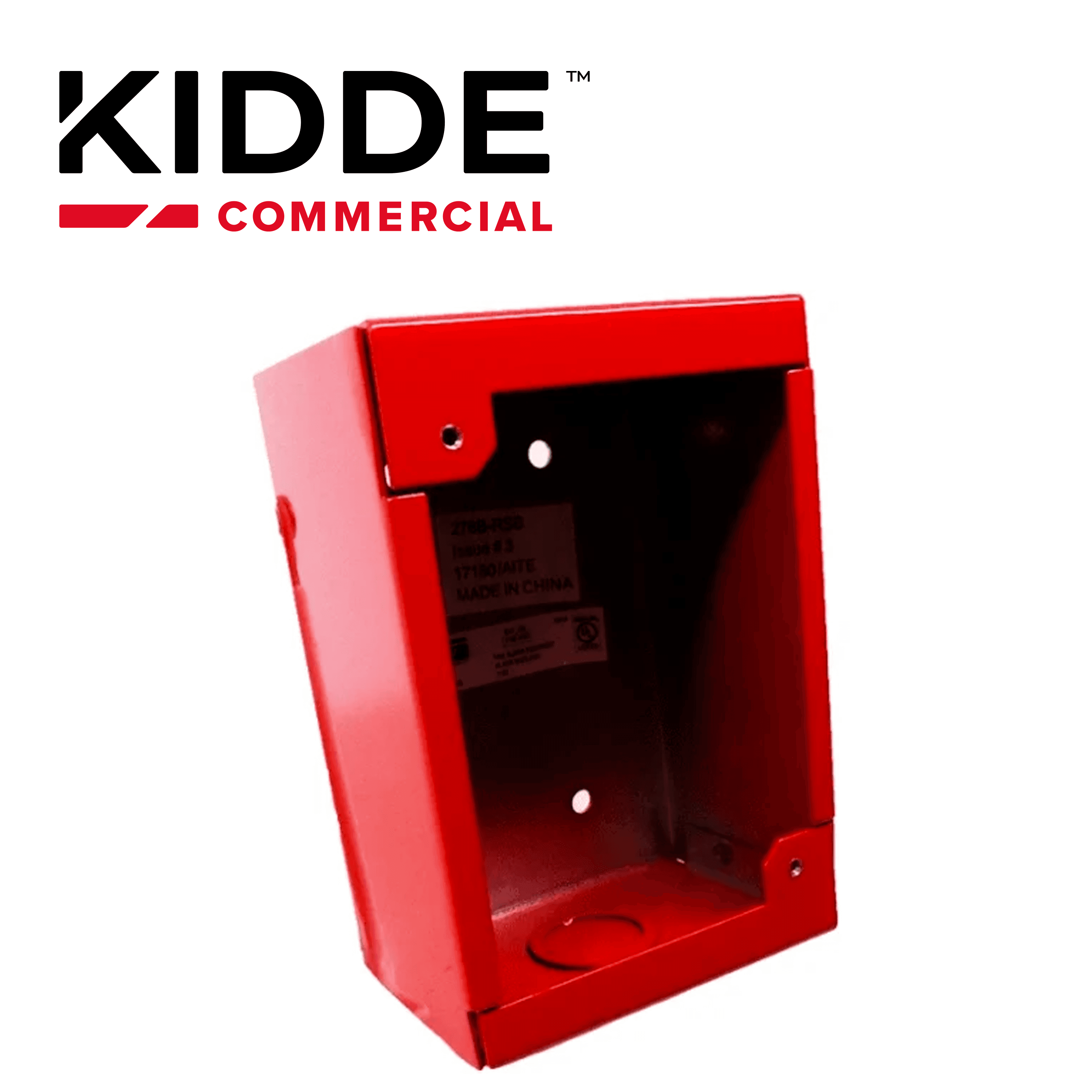 CAJA DE MONTAJE EN SUPERFICIE PARA ESTACIONES MANUALES KIDDE K-276B-RSB / COLOR ROJO - Miniatura 2