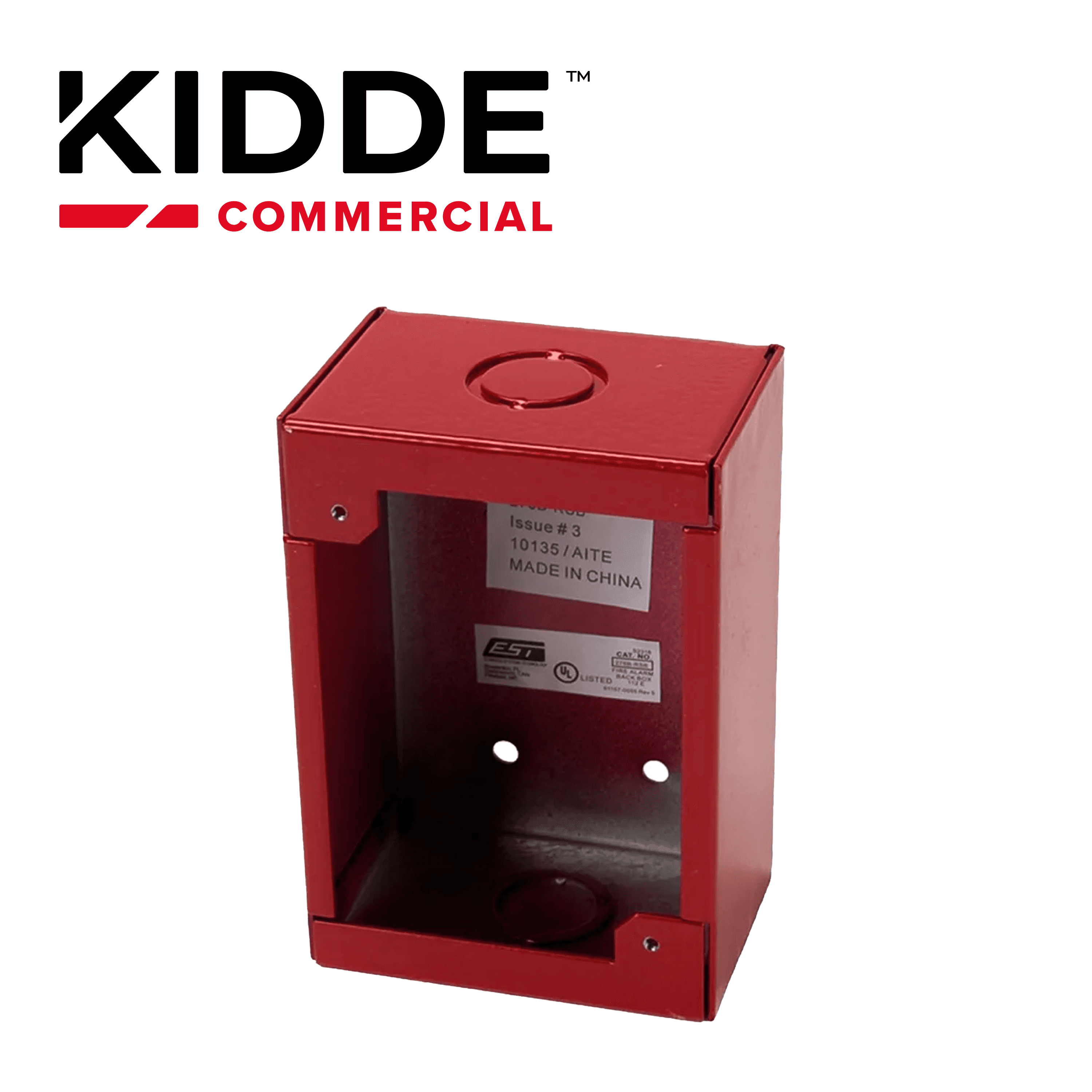 CAJA DE MONTAJE EN SUPERFICIE PARA ESTACIONES MANUALES KIDDE K-276B-RSB / COLOR ROJO - Miniatura 4