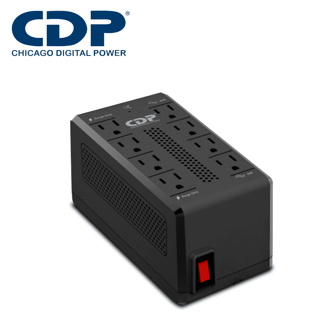 REGULADOR DE VOLTAJE RAVR1408 CDP  / 1410VA / 700W / 8 CONTACTOS NEMA 5-15R / AVR / SUPRESION DE PICOS 300 JOULES / RETARDO DE REINICIO AJUSTABLE / PROTECCION COAXIAL / 120V - Miniatura 2