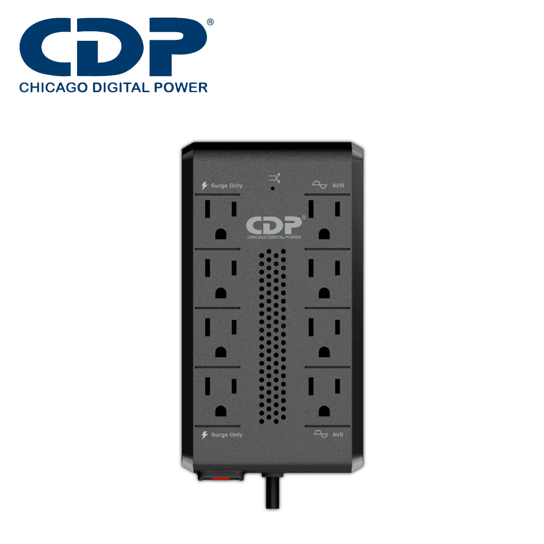REGULADOR DE VOLTAJE RAVR1408 CDP  / 1410VA / 700W / 8 CONTACTOS NEMA 5-15R / AVR / SUPRESION DE PICOS 300 JOULES / RETARDO DE REINICIO AJUSTABLE / PROTECCION COAXIAL / 120V - Miniatura 3