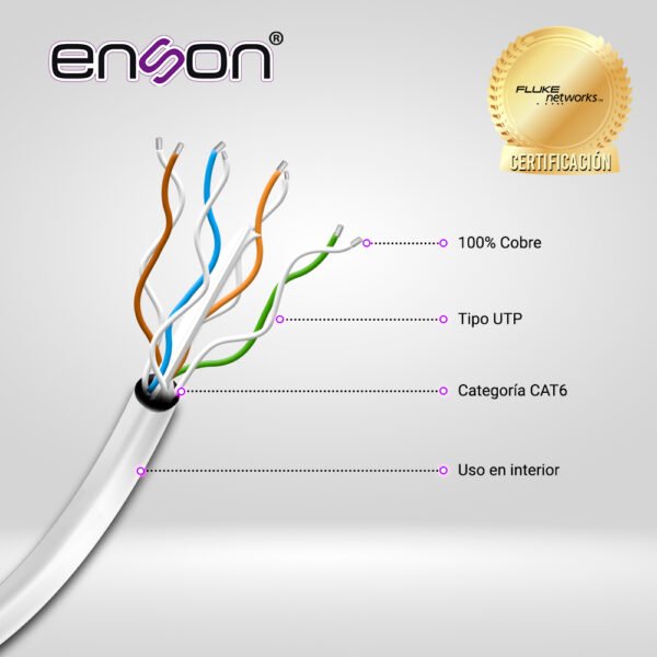 CABLE UTP CAT6 ENSON 12263G100 SERIE PRO-II - Image 2