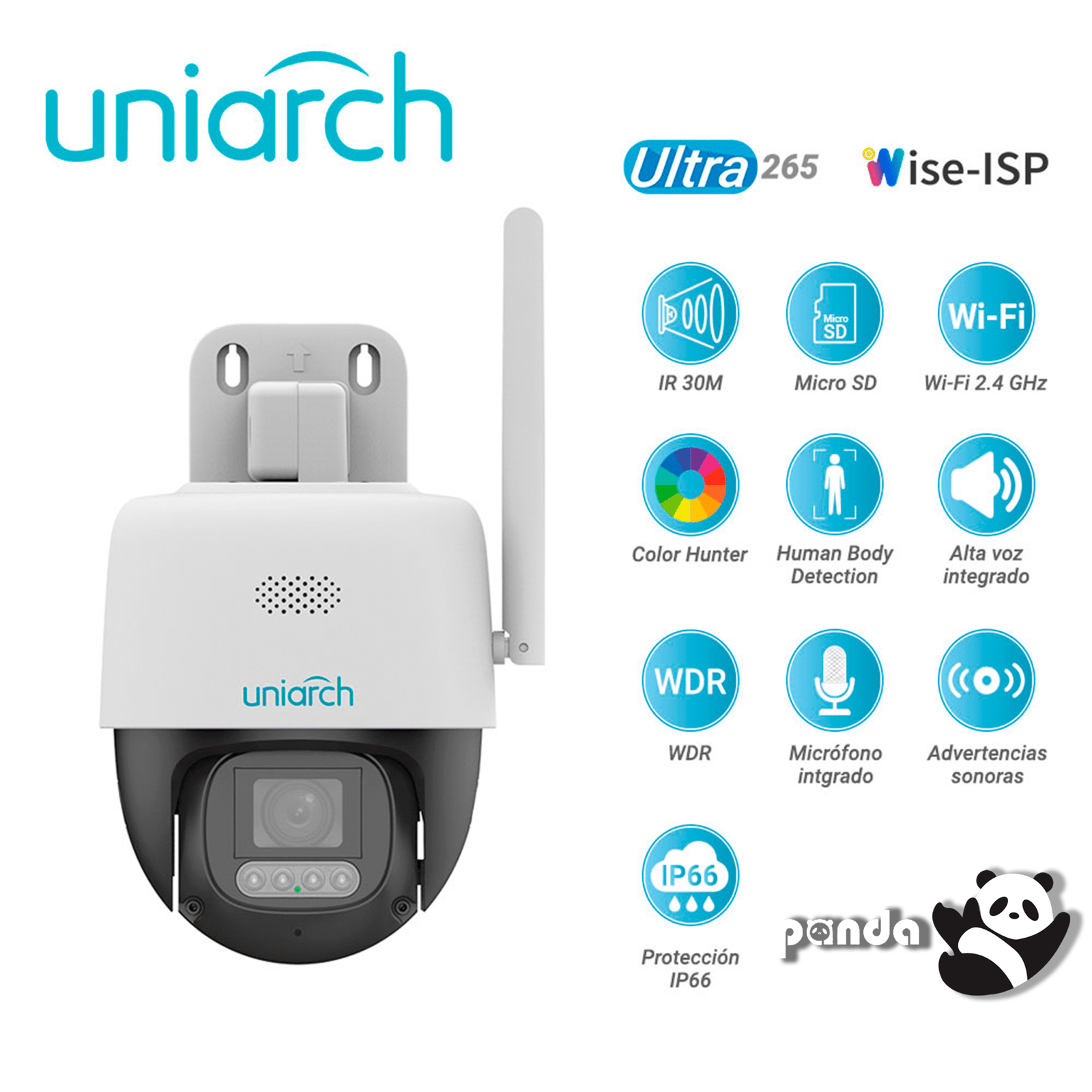 CAMARA IP PT WI-FI COLORHUNTER WISE-ISP UHO-P3C-M5F4 UNIARCH - Image 2